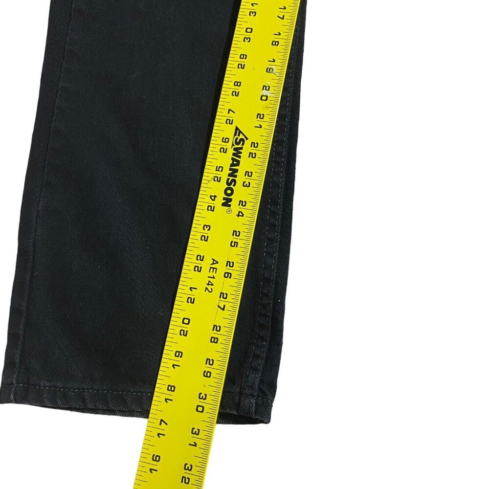 Levis Strauss 505 Jeans Black Regular Straight Denim Pants Men's Size 36x32 - Picture 4 of 7
